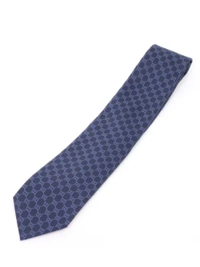 Gucci Jacquard Silk Tie In Blue