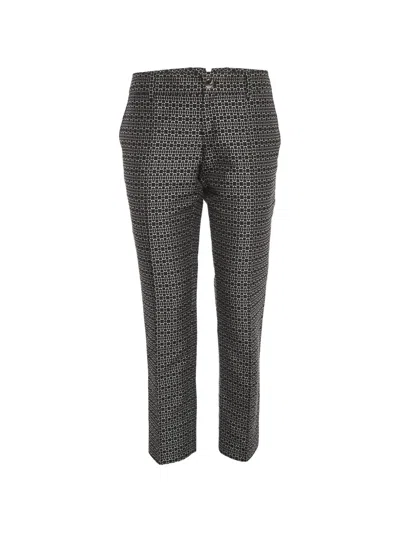 Pre-owned Gucci Jacquard Slim-fit Trousers In Black