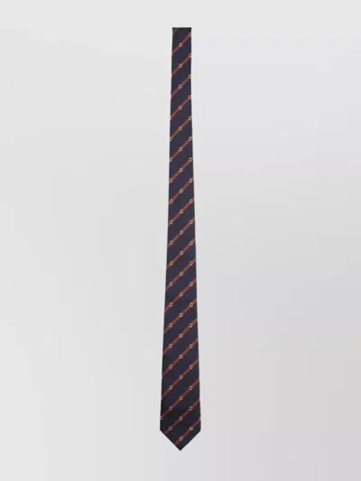 Gucci Jacquard Tie Diagonal Design In Blue