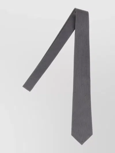 Gucci Jacquard Tie Slim Design Subtle Pattern In Gray