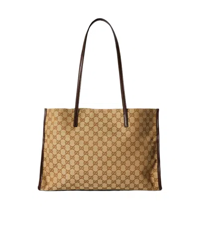 Gucci Jacquard Tote Bag In Brown