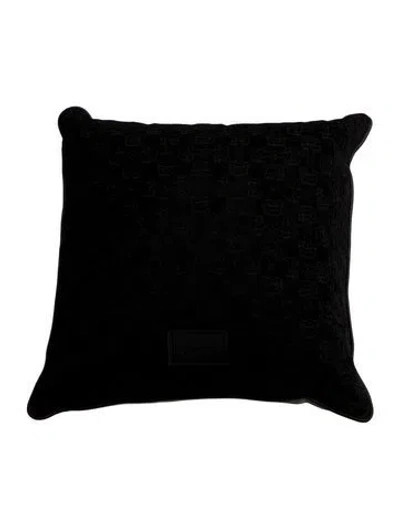 Pre-owned Gucci Jacquard Velvet Throw Pillow In Black