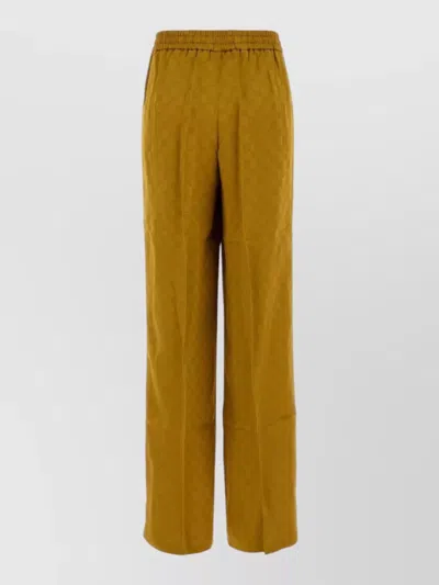 Gucci Jacquard Wide Leg Jogger Trousers Textured In Yellow