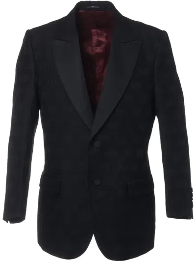 Pre-owned Gucci Jacquard Wool Blazer In Black