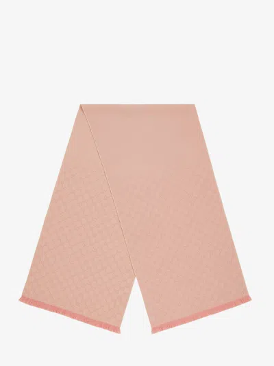 Gucci Jacquard Wool Scarf With Gg Motif In Pink