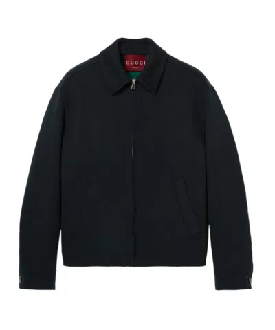 Gucci Jacquard Zipper Jacket In Black