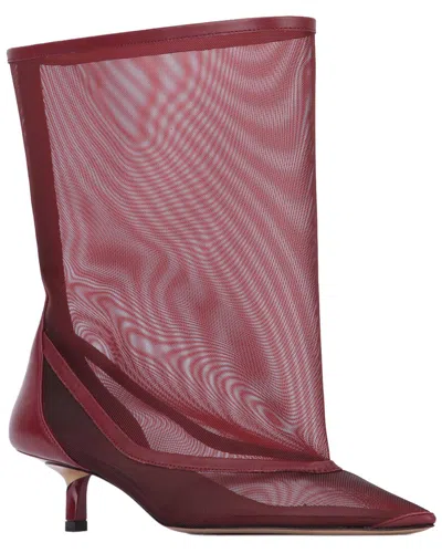 Gucci Jacquemus Leather Boot In Burgundy