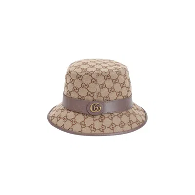 Gucci Beige Logo Bucket Hat In Multi
