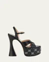 Gucci Interlocking G Studded Platform Sandals 155 In Black