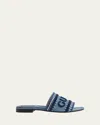 Gucci `jane` Slide Sandals In Light Blue