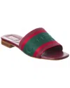 Gucci Open-toe Red Leather Sandals In Multi