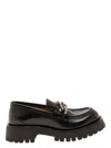 Gucci Logo-chain Leather Loafers In Multicolor