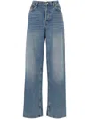 Gucci Logo Patch Faded Jeans In Blue