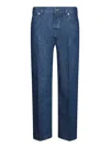 Gucci Dark Blue Cotton Denim Jeans In Blue