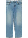 Gucci Straight Fit Denim Pants In Blue