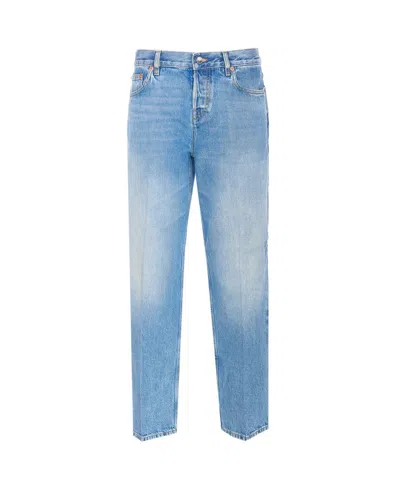 Gucci Women Straight Fit Denim Jeans In Blue