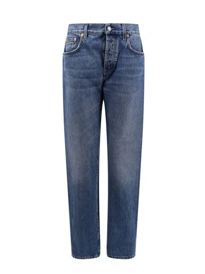 Gucci Logo Patch Jeans In Blue