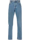 Gucci Web-stripe Tapered Jeans In Blue