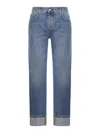 Gucci Denim Pant With Slim Horsebit In Blue