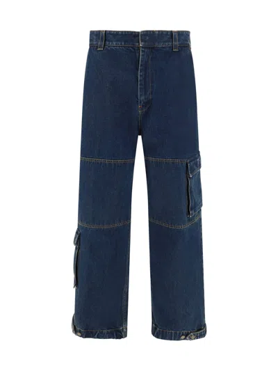 Gucci Wide Leg Jeans In Blue/mix