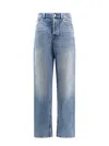 Gucci Logo Patch Faded Jeans In Blue