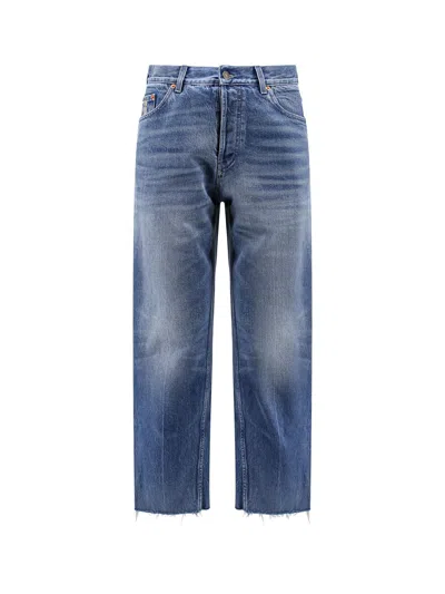 Gucci Jeans Carrot Fit In Cotone In Blue
