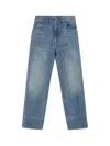 Gucci Blue Jeans For Boy With Logo In Blu