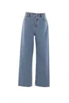 Gucci Womens Blue Wide-leg Mid-wash Denim Jeans In Blue