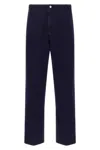 Gucci Men Blue Pants With One Patch Pocket On The Rear And Logo Lettering On The Rear In Cotton Canv In Multi