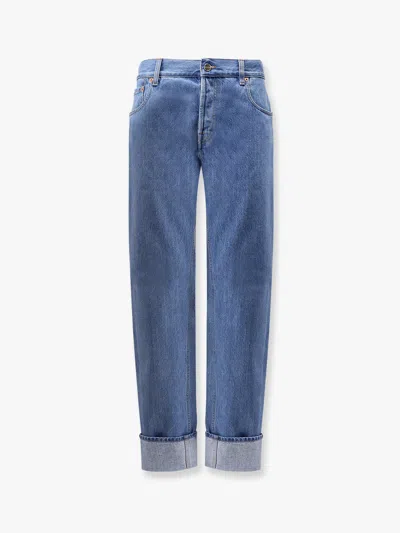 Gucci Men Tapered Leg Jeans In Blue