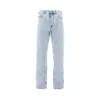 Gucci Jeans With Gg Fabric Inserts In Blue