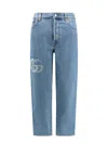 Gucci Jeans With Lasered Double G In Multi