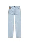 Gucci Men Light Blue Jeans With Gg Detail On The Pocket And Logo Patch On The Rear In Denim Man In Blue