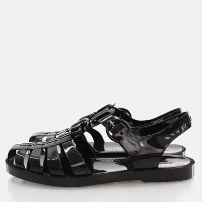 Pre-owned Gucci Jelly Sandals Sz 5 In Black