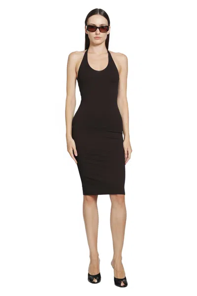 Gucci Jersey Dress With Horsebit In Brown