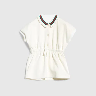Gucci Babies' Jersey Dress With Web In White