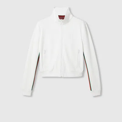 Gucci Jersey Drill Jacket With Web In White
