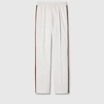 Gucci Jersey Drill Jogging Pants With Web In White