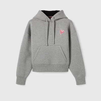 Gucci Jersey Hooded Sweatshirt With Print In Grey