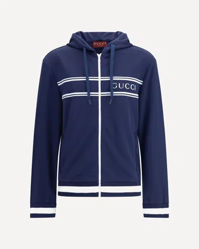 Gucci Jersey Hoodie In Blue