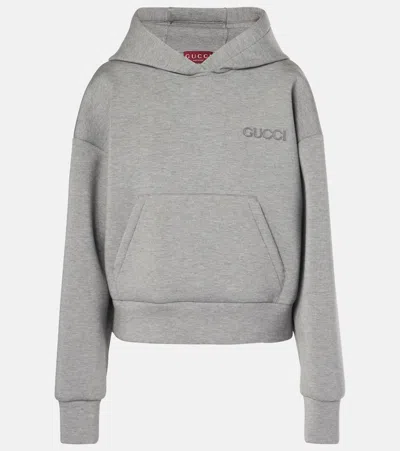 Gucci Jersey Hoodie In Gray Melange/mix