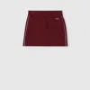 Gucci Jersey Mini Skirt With Logo In Burgundy