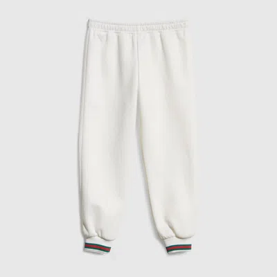Gucci Kids' Jersey Pants With Web In White