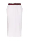 Gucci Jersey Skirt With Web Print In White