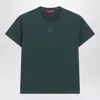 Gucci Women Cotton T-shirt With Gg Incrocio Logo Detail In Green