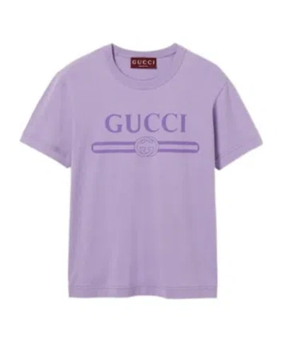 GUCCI GUCCI LOGO PRINTED JERSEY T-SHIRT