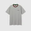 Gucci Grey Jersey T-shirt With Web In Grey