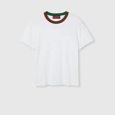 GUCCI GUCCI JERSEY T-SHIRT WITH WEB
