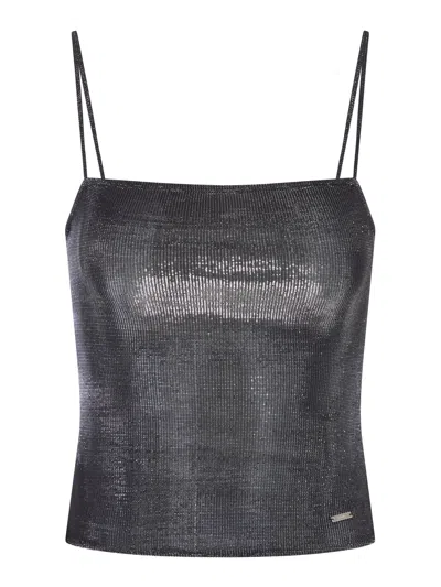 Gucci Jersey Top With Iridescent Effect In Black