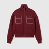 Gucci Jersey Zip Sweatshirt With Logo In Red